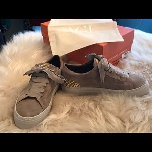 AGL Suede Studded Sneakers